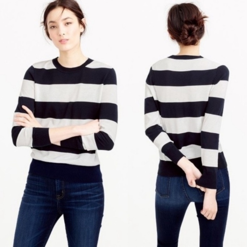 NWT J CREW Summerweight Striped Sweater
